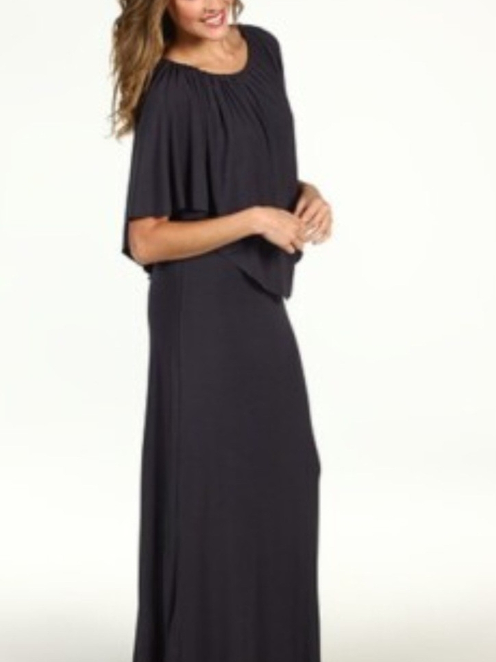 Isabel Maternity by Ingrid & Isabel Black Maxi Dress with Capelet